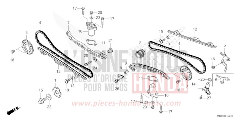 CAM CHAIN/TENSIONER for Gold Wing CANDY ARDENT RED (R367B) from 2021